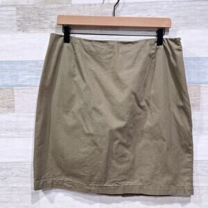 Ralph Lauren Sport Chino Pencil Skirt Brown Vintage Y2K Cotton Casual Womens 14